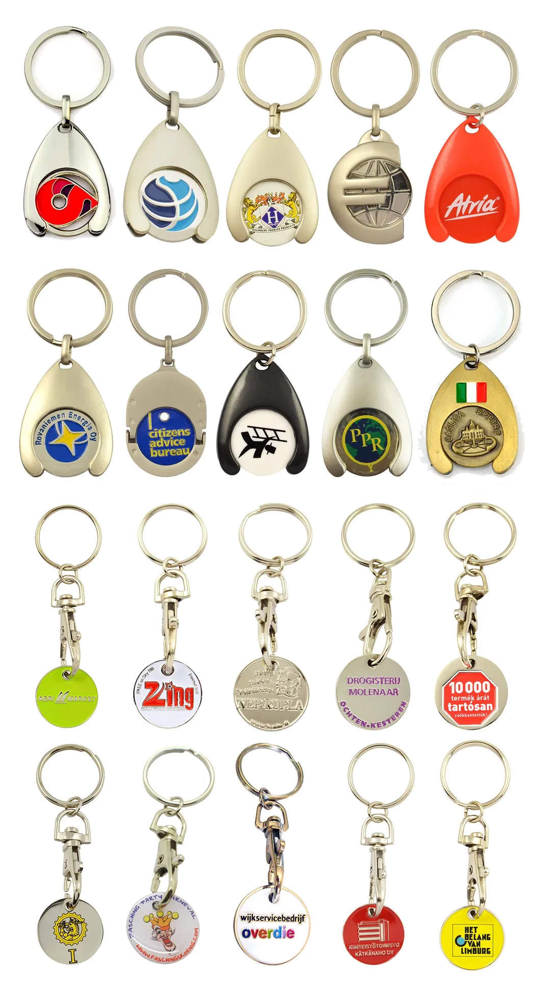 Promotional Low Prices Custom Logo Trolley Coin Keychain