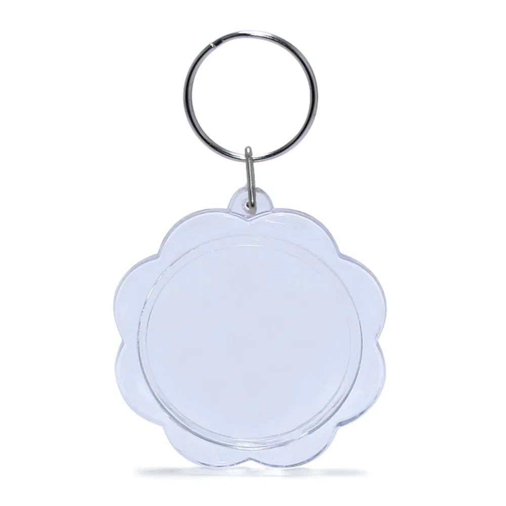 Round Plastic Acrylic Photo Keyring Key Ring