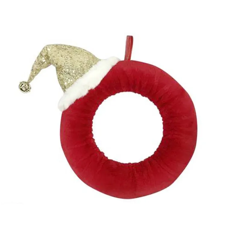 Round Plush Foam Door Wall Decoration Wholesale Christmas Wreath