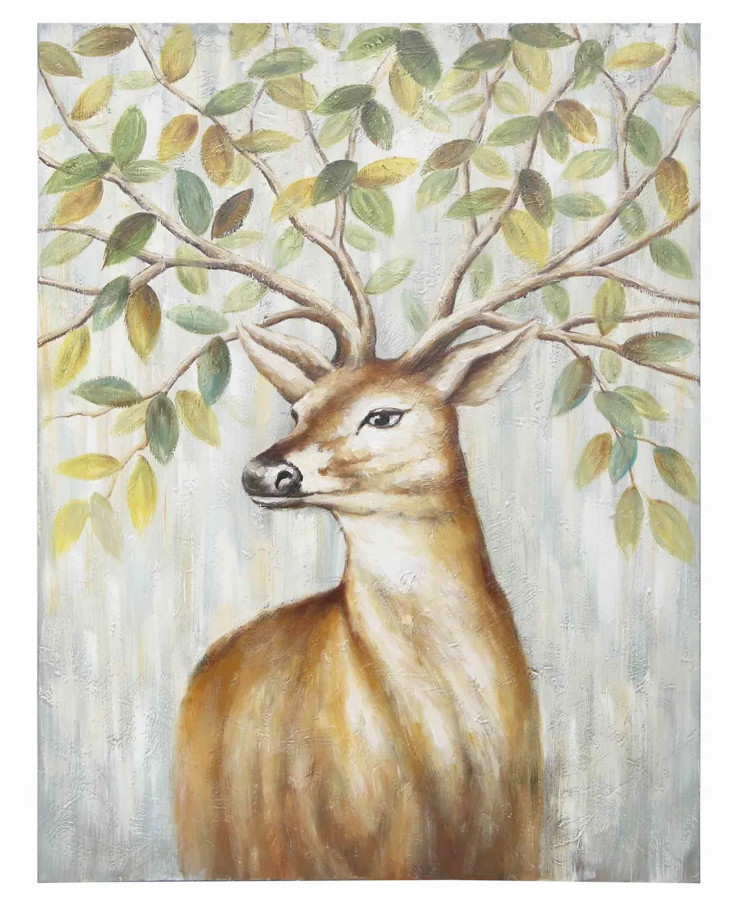 Sika Deer Abstract Canvas Art Painting for Living Room Wall Pictures Size 36X48 Inch
