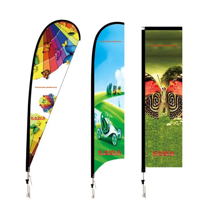 Square Base Type Custom Tear Drop Feather Flag Outdoor Advertisement Banner