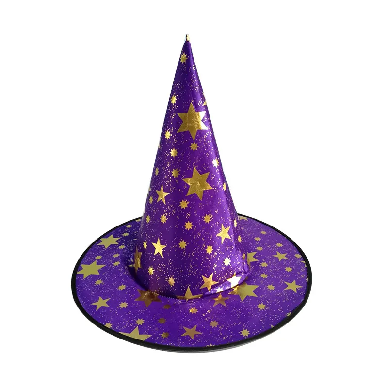 Star Shape Halloween Hat Children Adult Masquerade Bronzing Wizard Hat