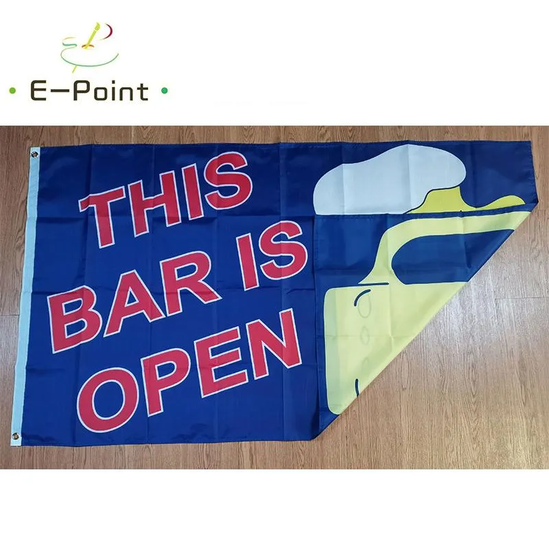 This Bar Is Open Beer Flag 3*5FT (90cm*150cm) Polyester Flags Banner Decoration Flying Home & Garden Festive Gifts