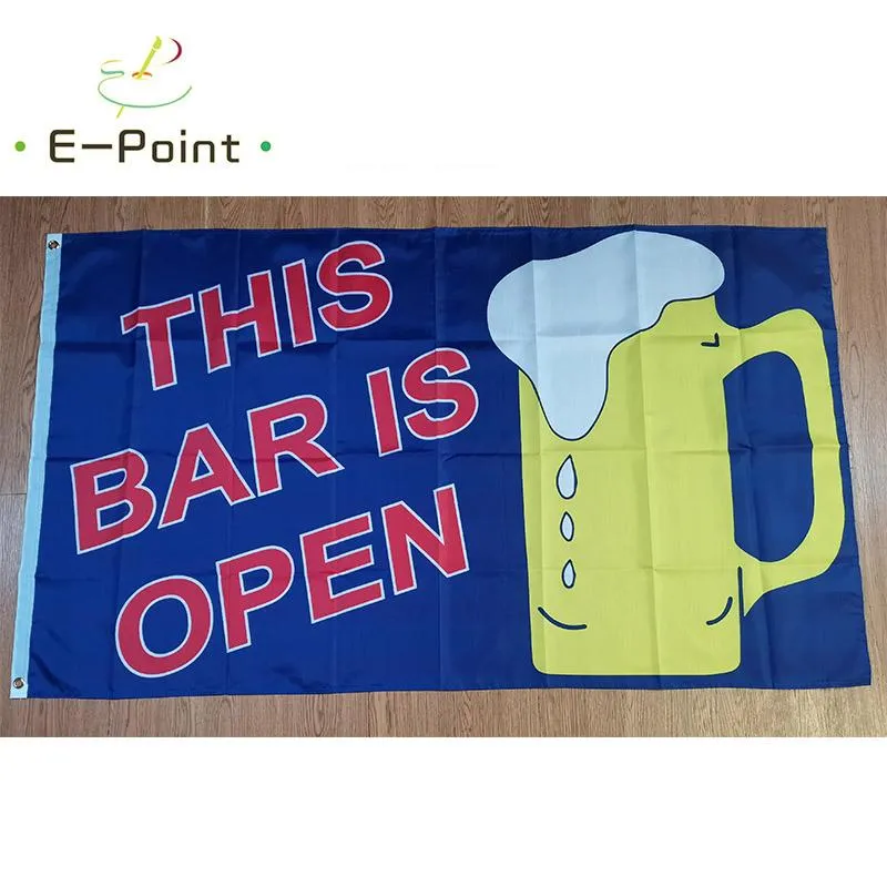 This Bar Is Open Beer Flag 3*5FT (90cm*150cm) Polyester Flags Banner Decoration Flying Home & Garden Festive Gifts