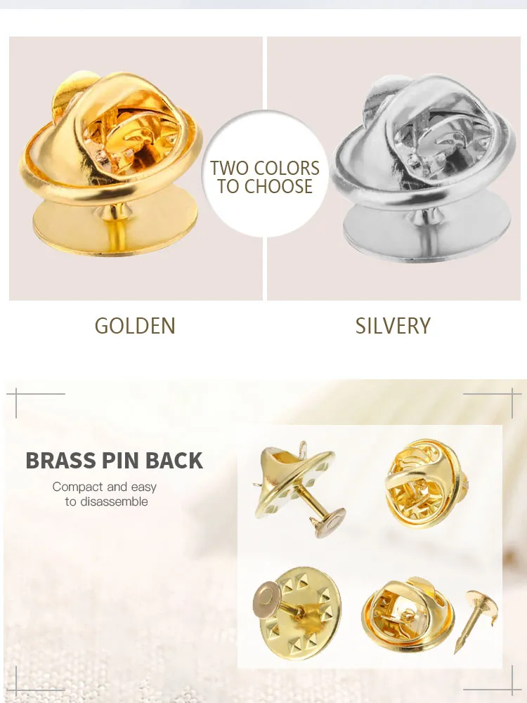 Tie Tacks and Clutch Backs Set Tie Tacks Blank Pins Butterfly Clutch Pin Backs Locking Clasps