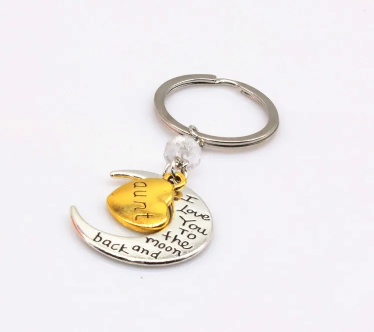 Valentine′s Day Gift Love Moon Shape Mom Keychain