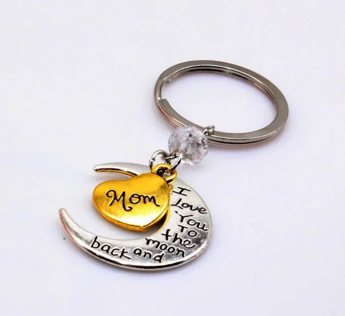 Valentine′s Day Gift Love Moon Shape Mom Keychain