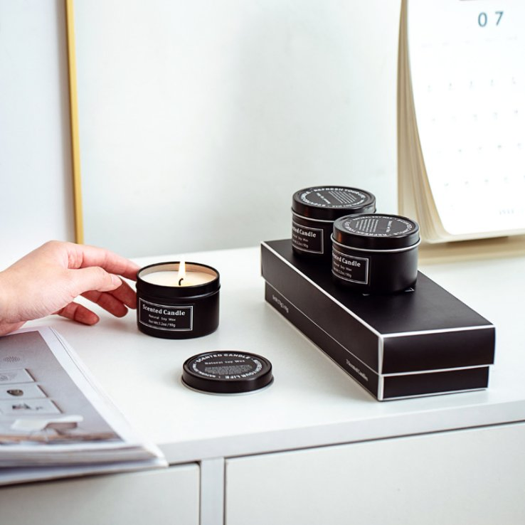 Wholesale Crystal Aromatherapy Private Label Soy Wax Scented Tin Chakra Candles