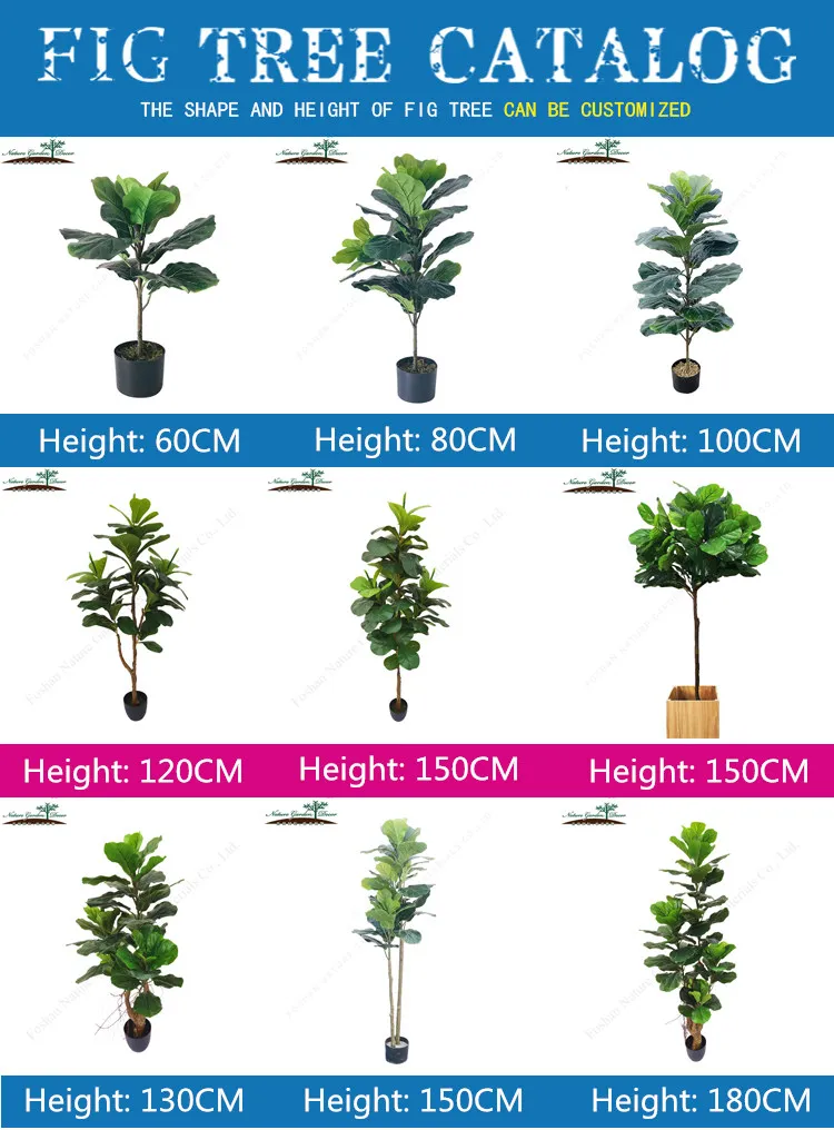 Wholesale Fake Fiddle Fig Plants for House Decoration Hight Quality Artificial Tree