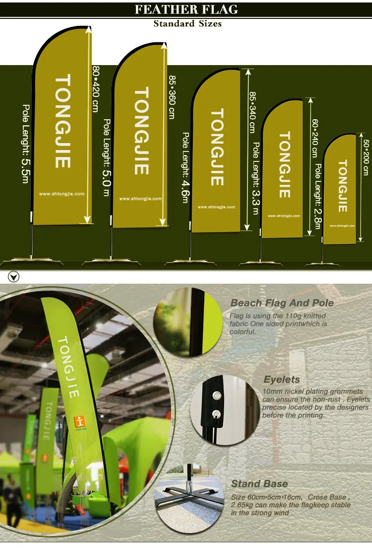 Wholesale Heat Transfer Teardrop Flag, Polyester Flag for Advertising (TJ-25)