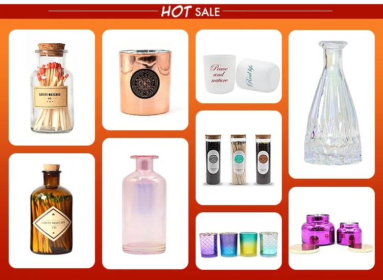 Wholesale Luxury Empty Glass Candle Jars with Lid for Candle Making