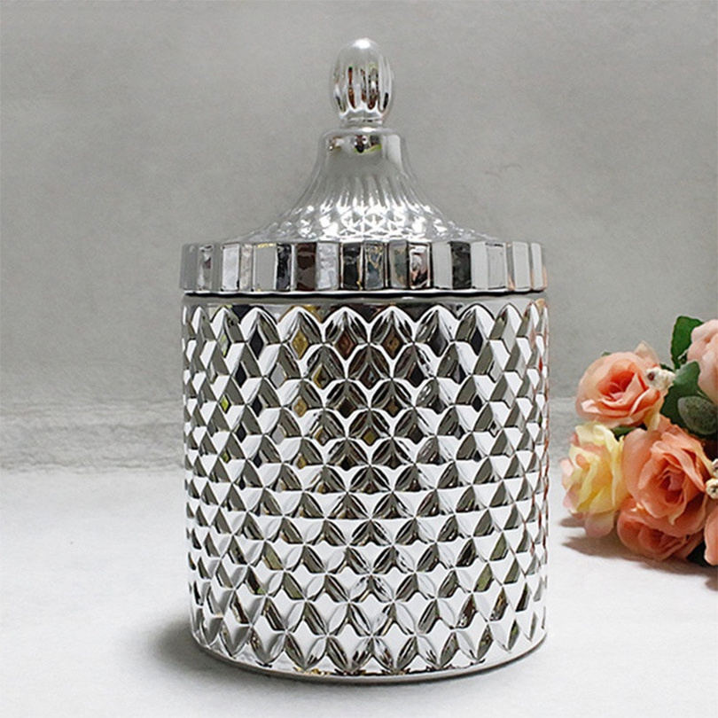Wholesale Luxury Empty Glass Candle Jars with Lid for Candle Making