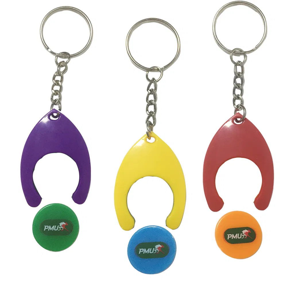 Wholesale Plastic Supermarket Shopping Trolley Cheap Caddy Custom Metal Euro Token Coin Key Holder