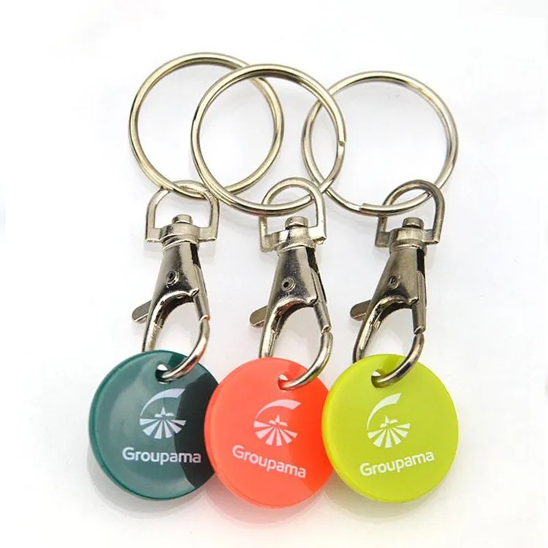 Wholesale Plastic Supermarket Shopping Trolley Cheap Caddy Custom Metal Euro Token Coin Key Holder